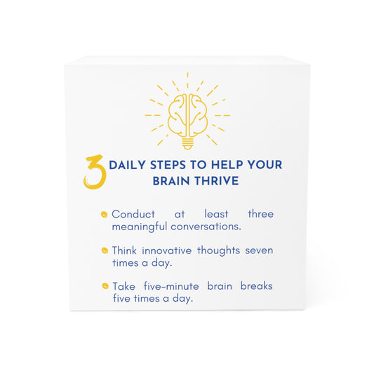 3 Daily Steps to Help Your Brain Thrive! Note Cube